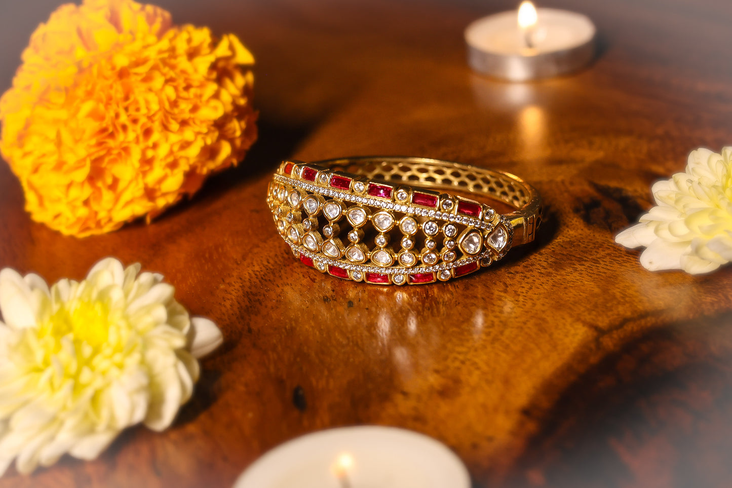 Ruby Kundan Majesty cuff