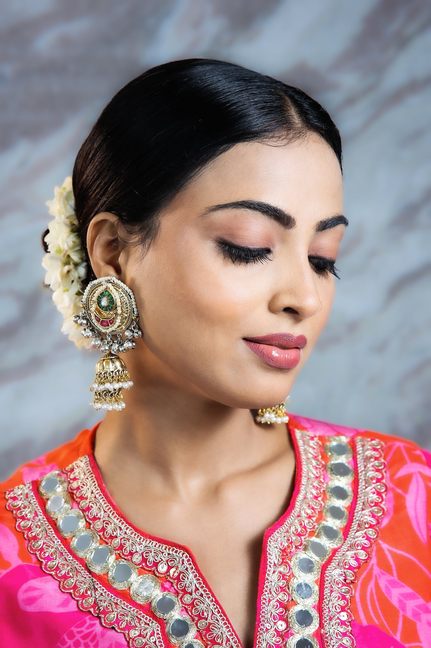 Royal Meenakari Kundan Jhumka