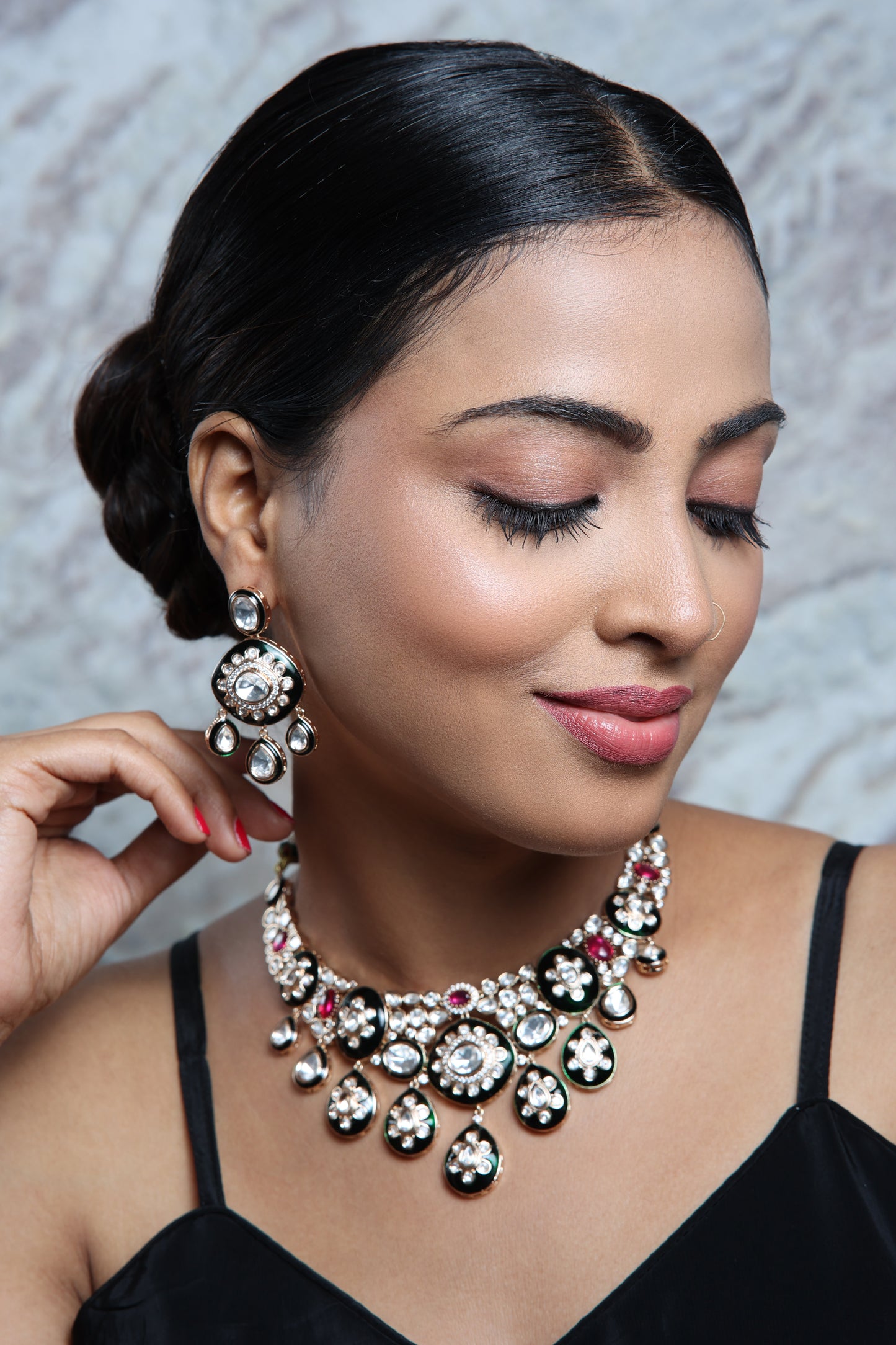 Emerald Blush Kundan Glow Set