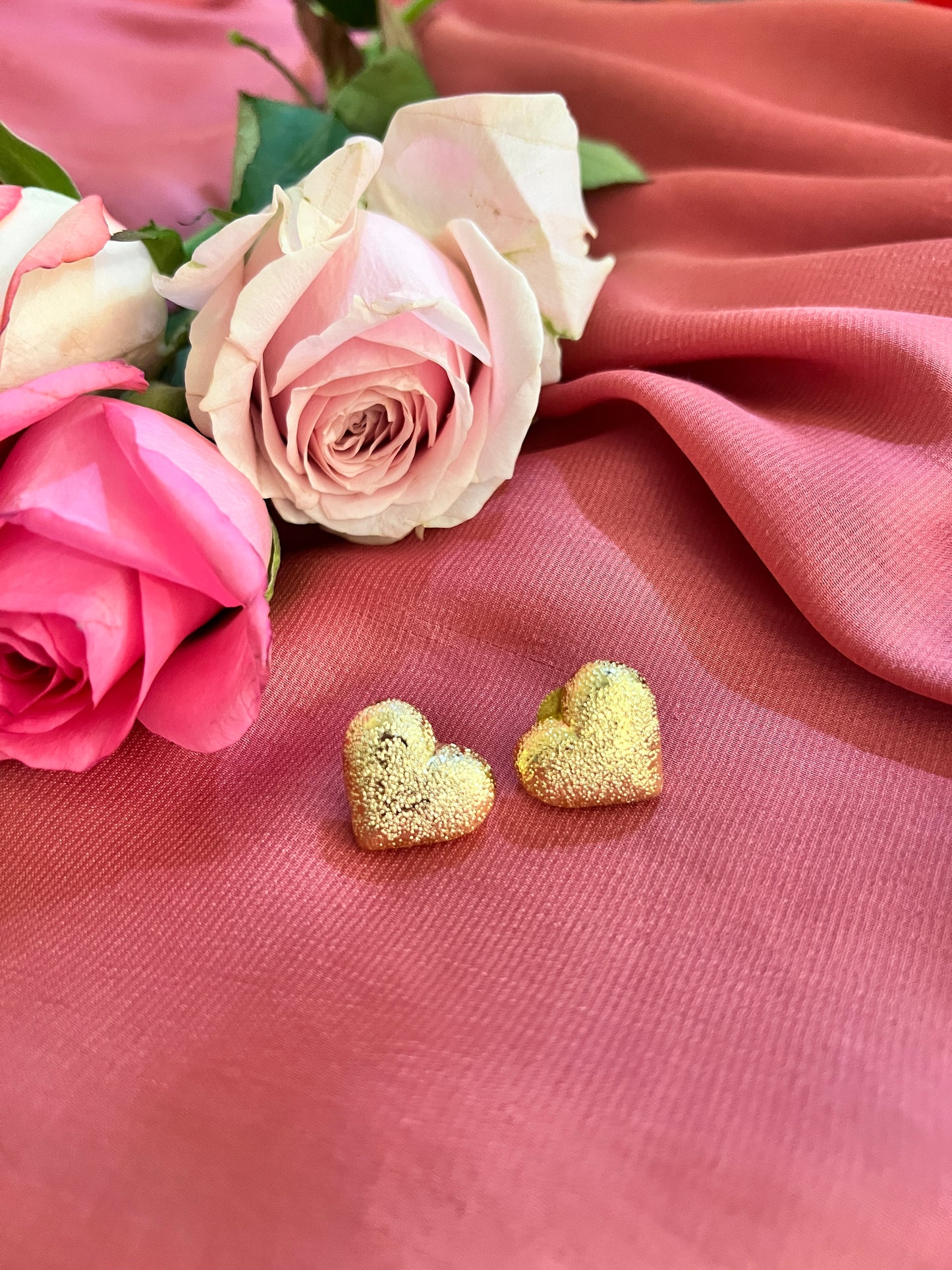 Celeste Golden Rush Heart Earrings
