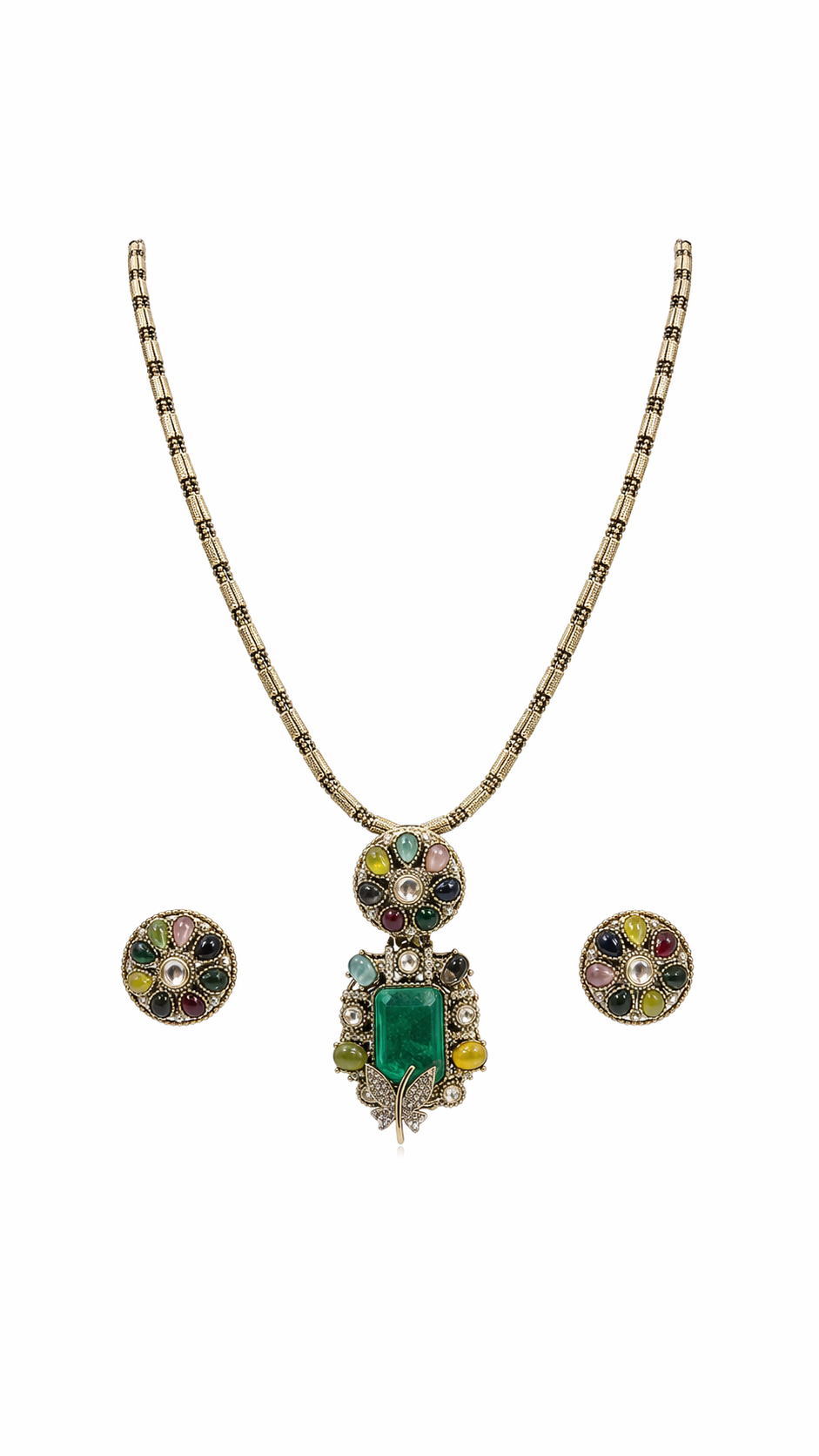 Navratna Noorika Pendant Set