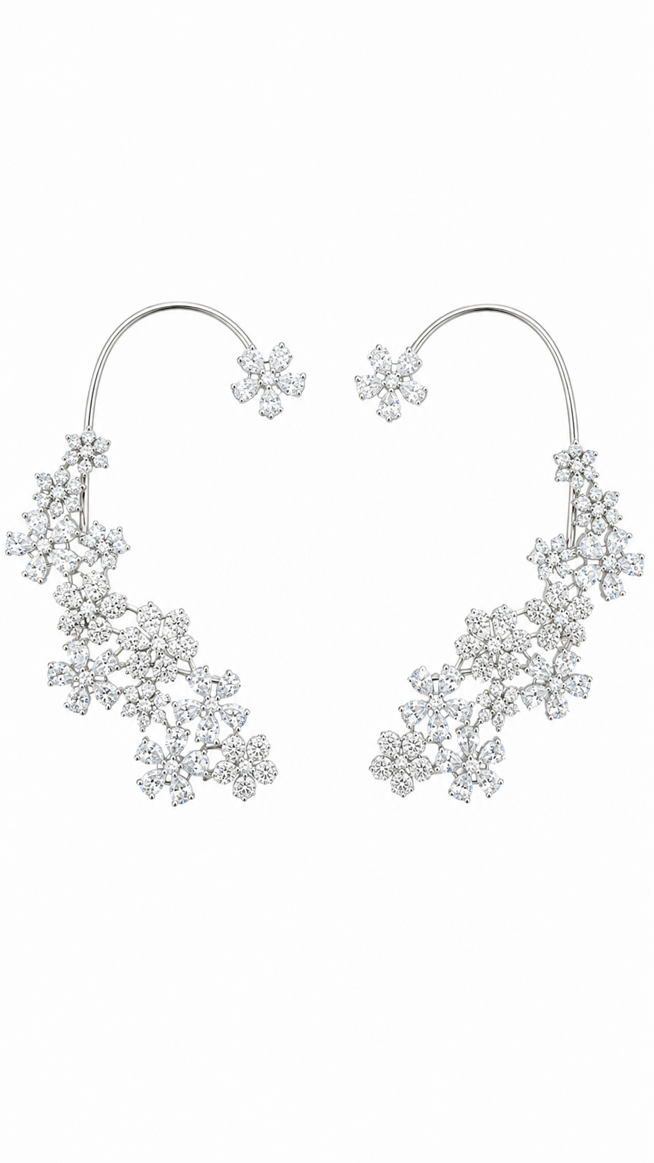 Fleur Eclat Crystal Ear Cuffs