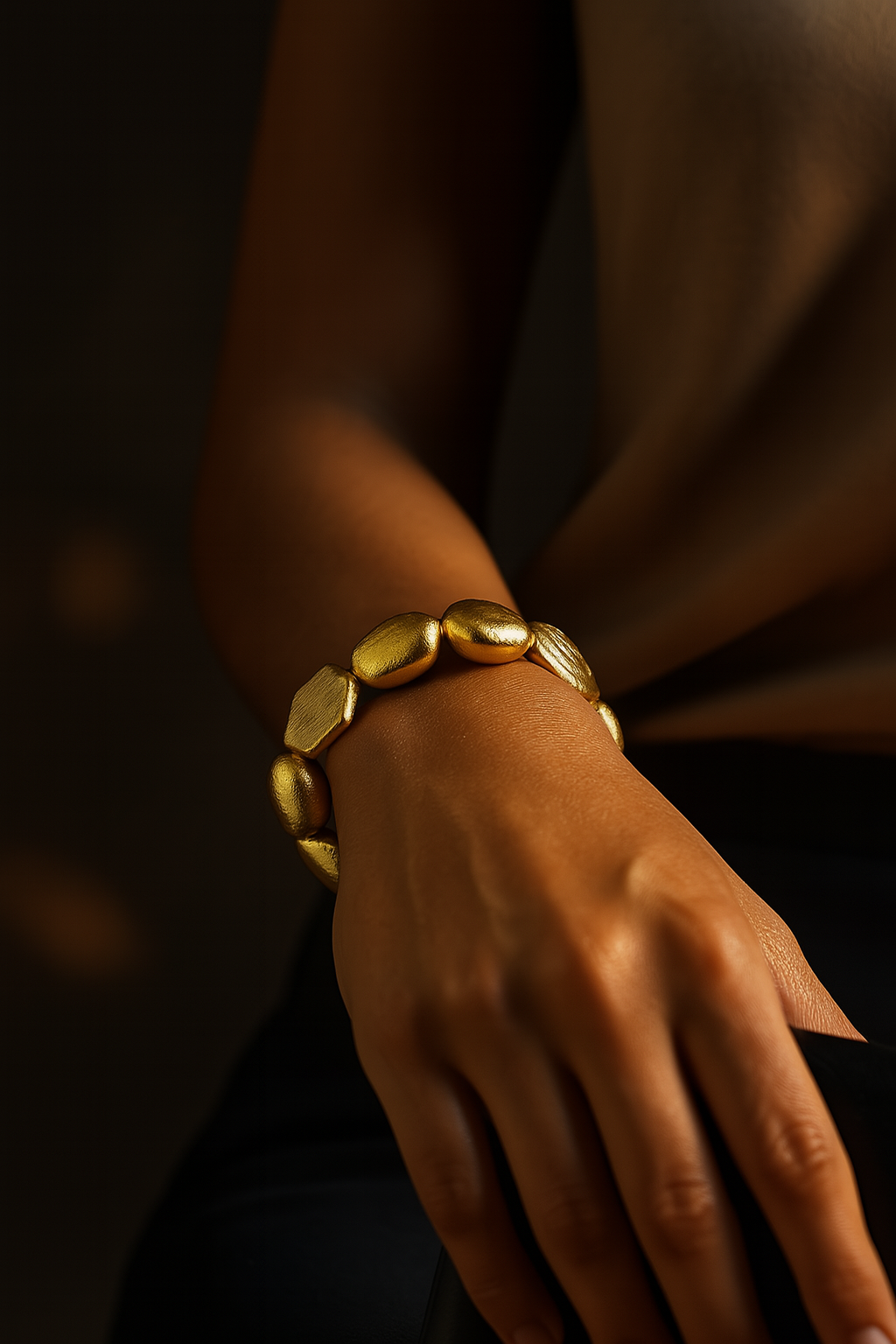 Golden Geo‑Charm Bracelet