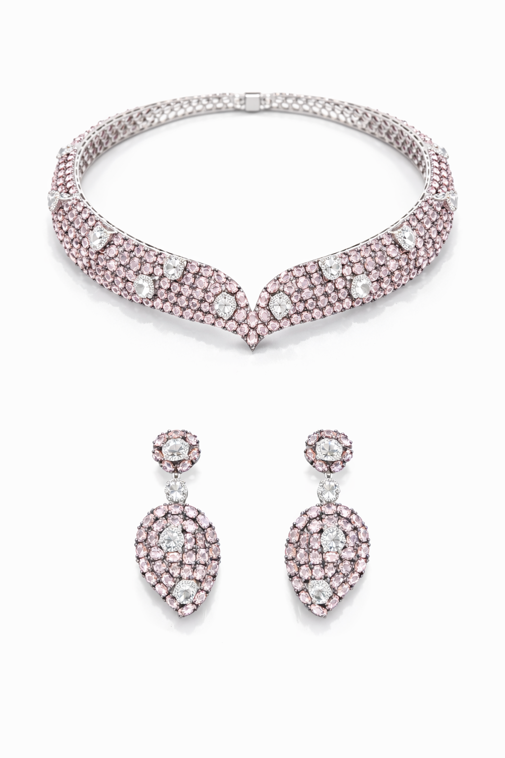 Rose Paris Collar Necklace Set