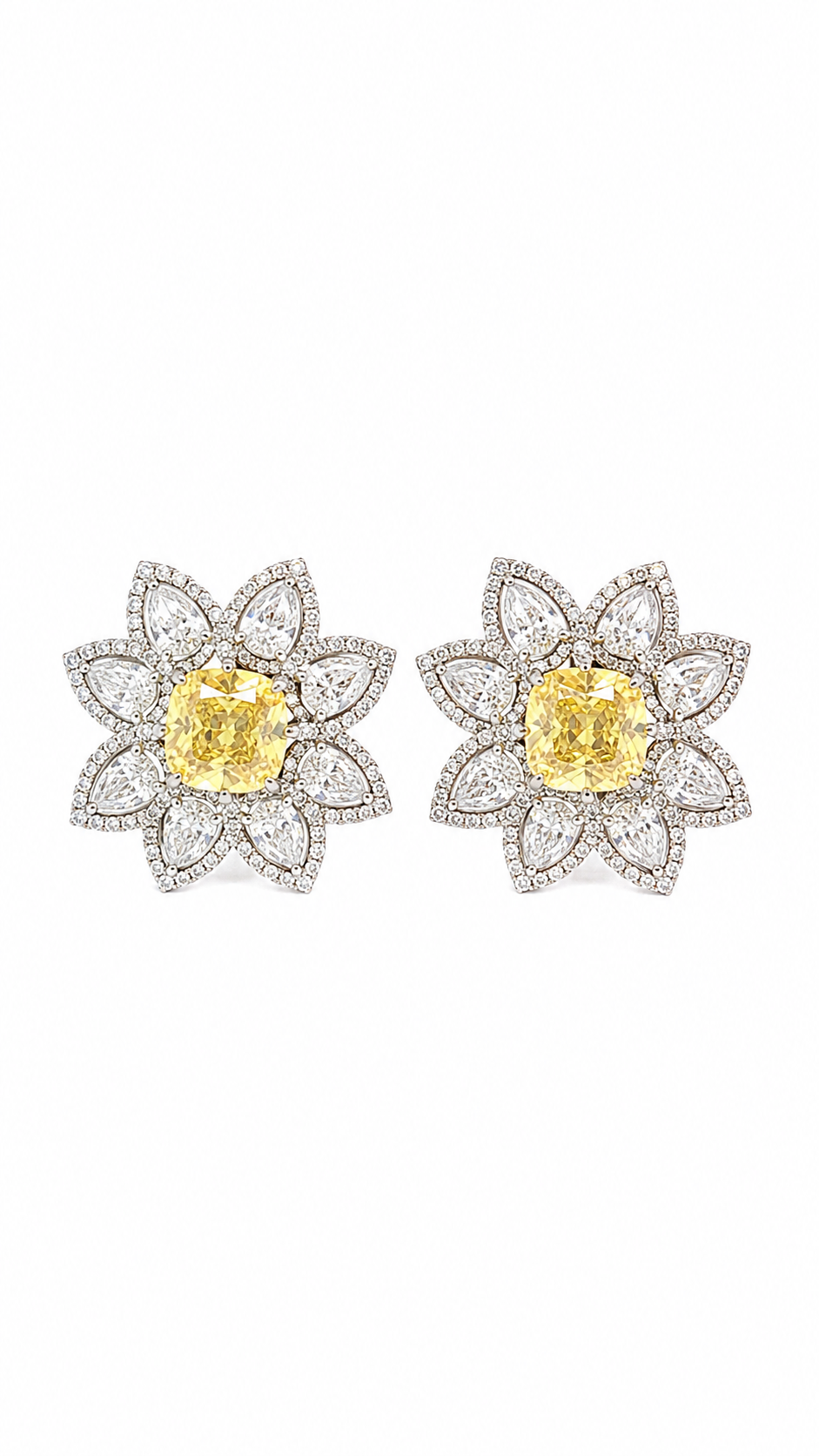 Soleil Bloom Diamond Stud Earrings