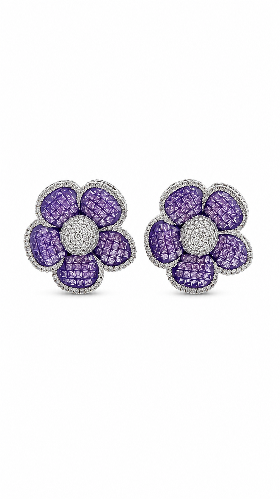 Violet Fleur Luxe Stud Earrings