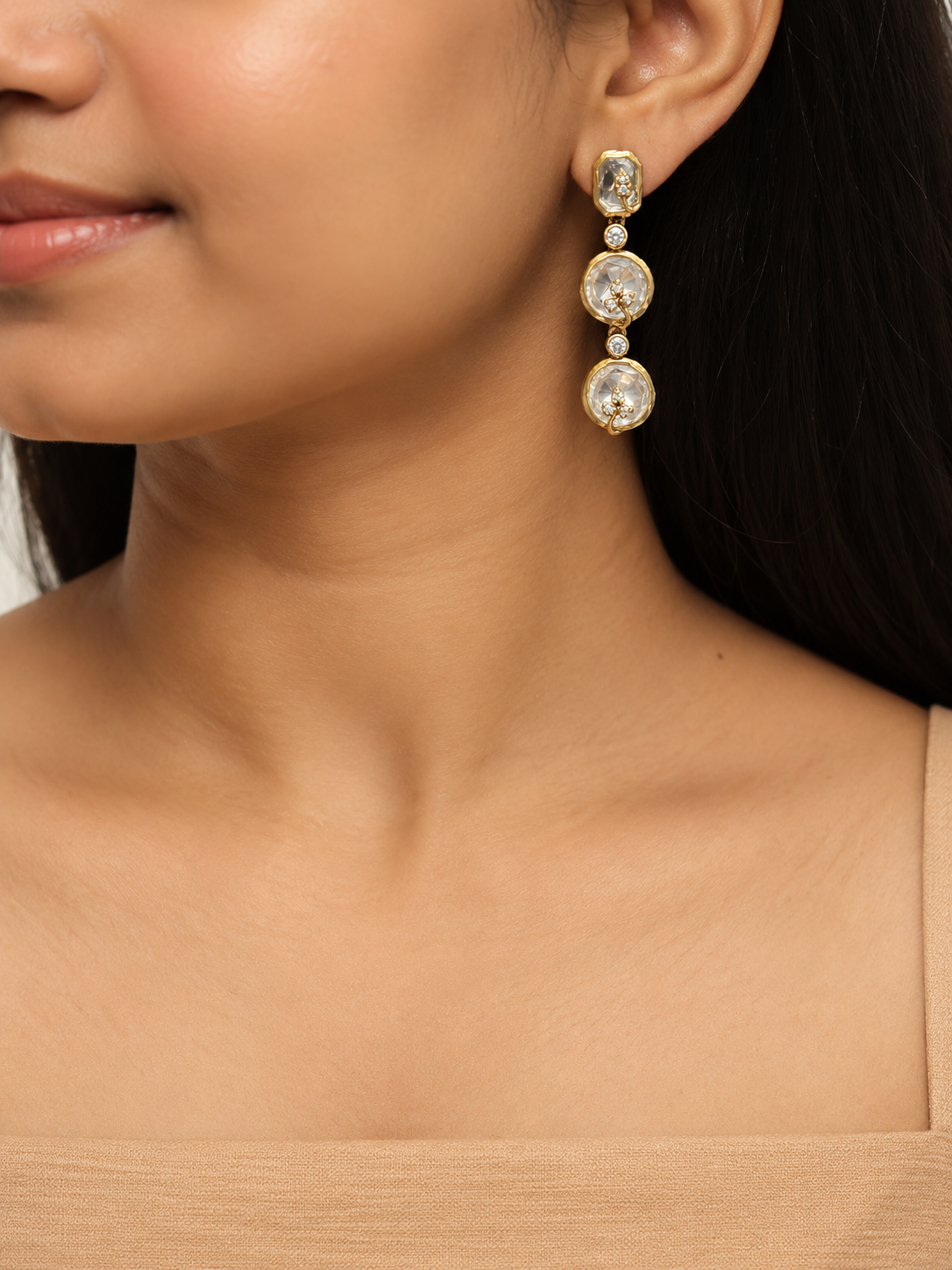 Aurelia Double Layer Polki Necklace Set