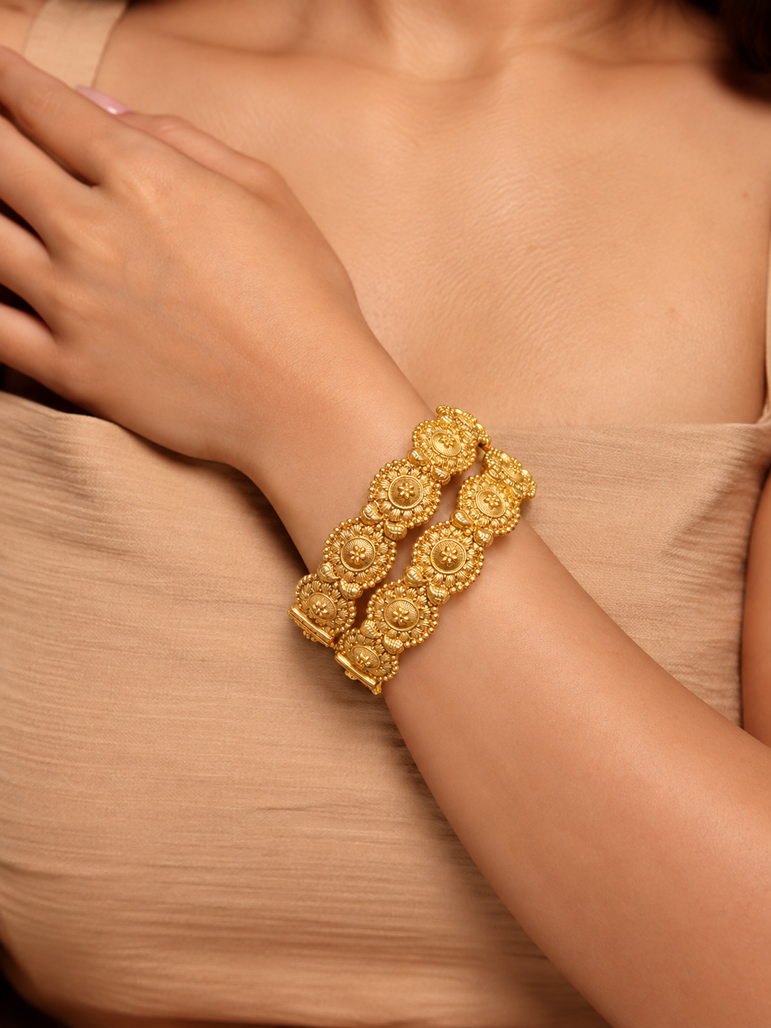 Svara Heritage Medallion Bangles