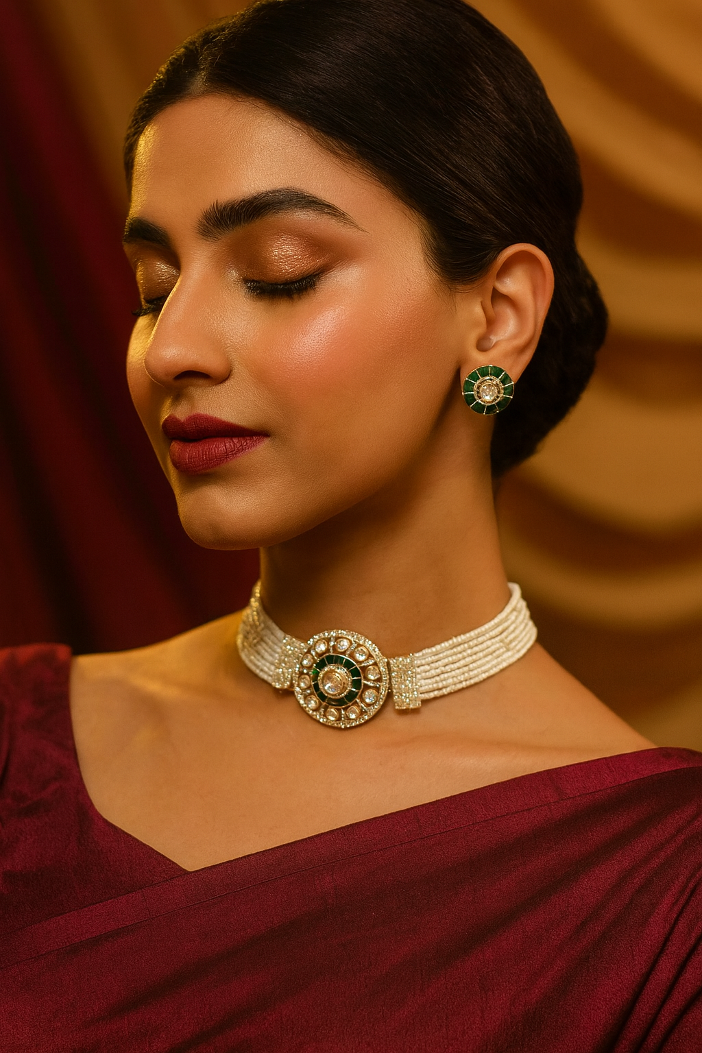 Emerald Halo Grace Choker Set