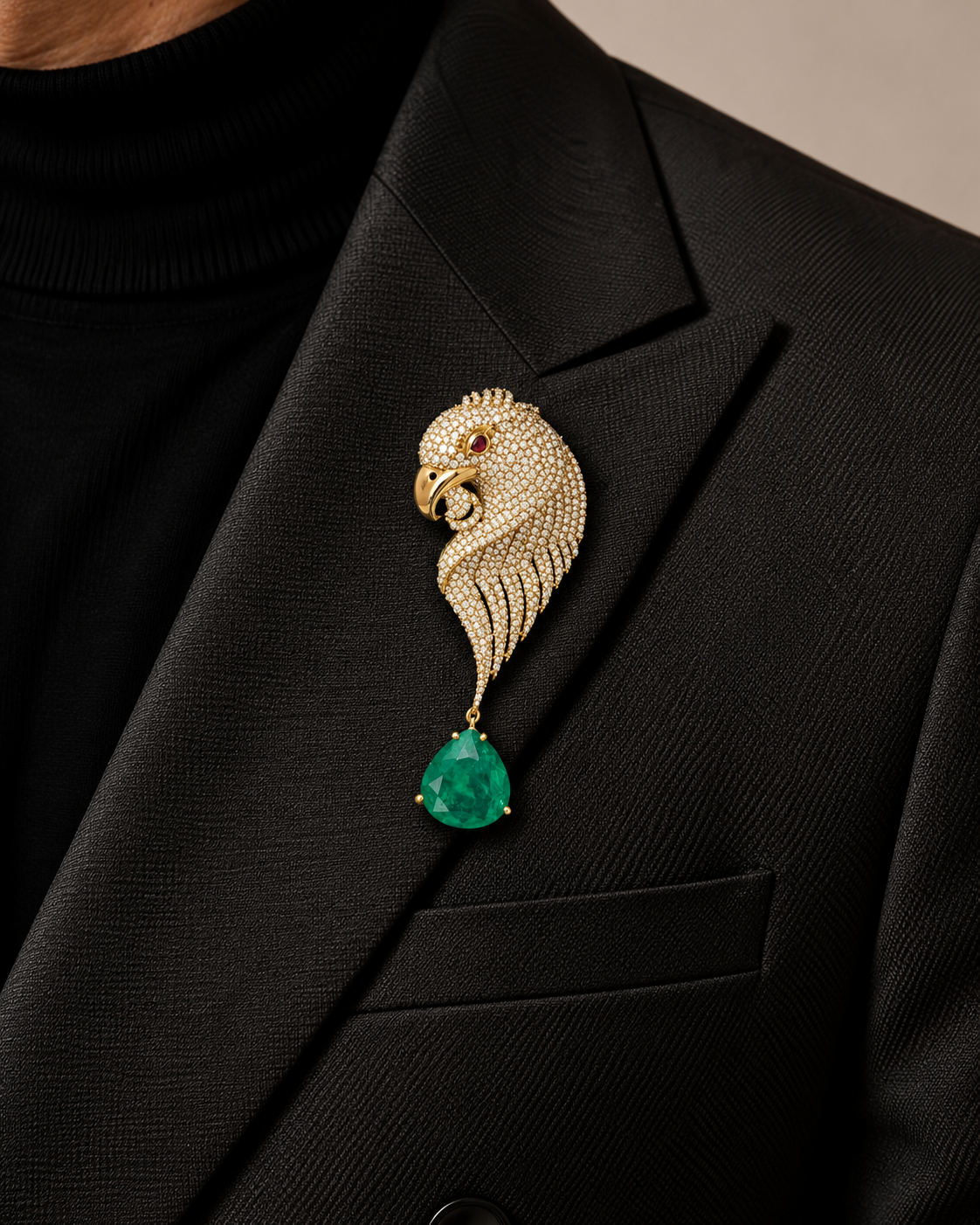 Aquila Emerald Majesty Brooch