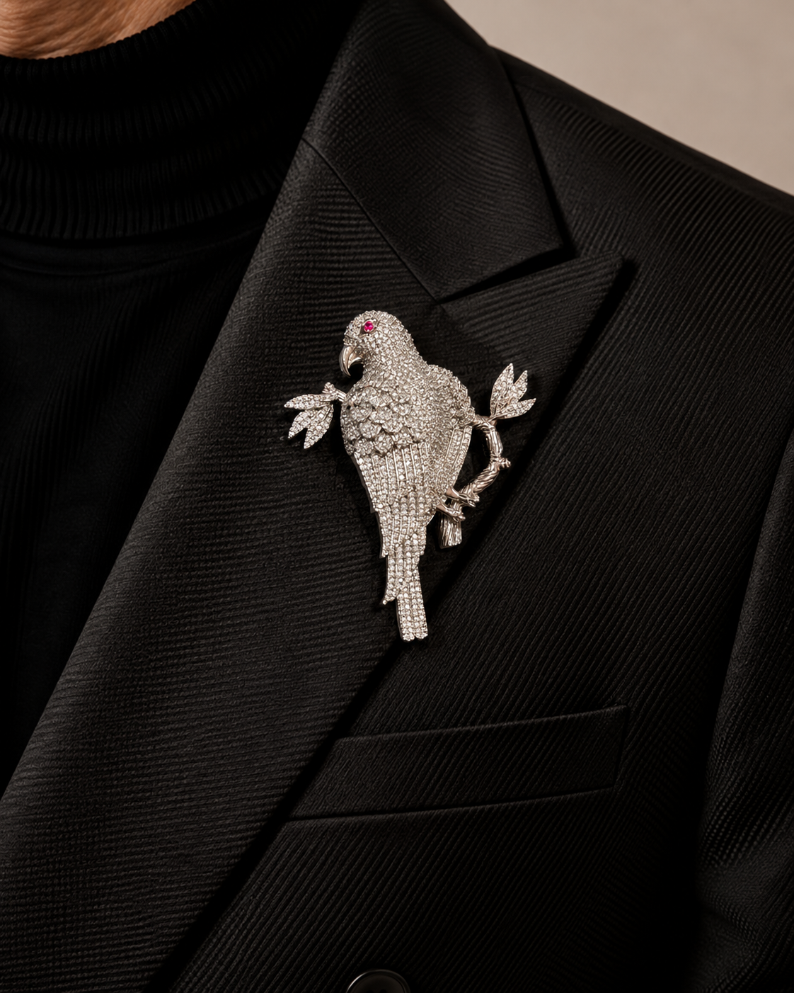 Rajhans Diamond Parrot Brooch