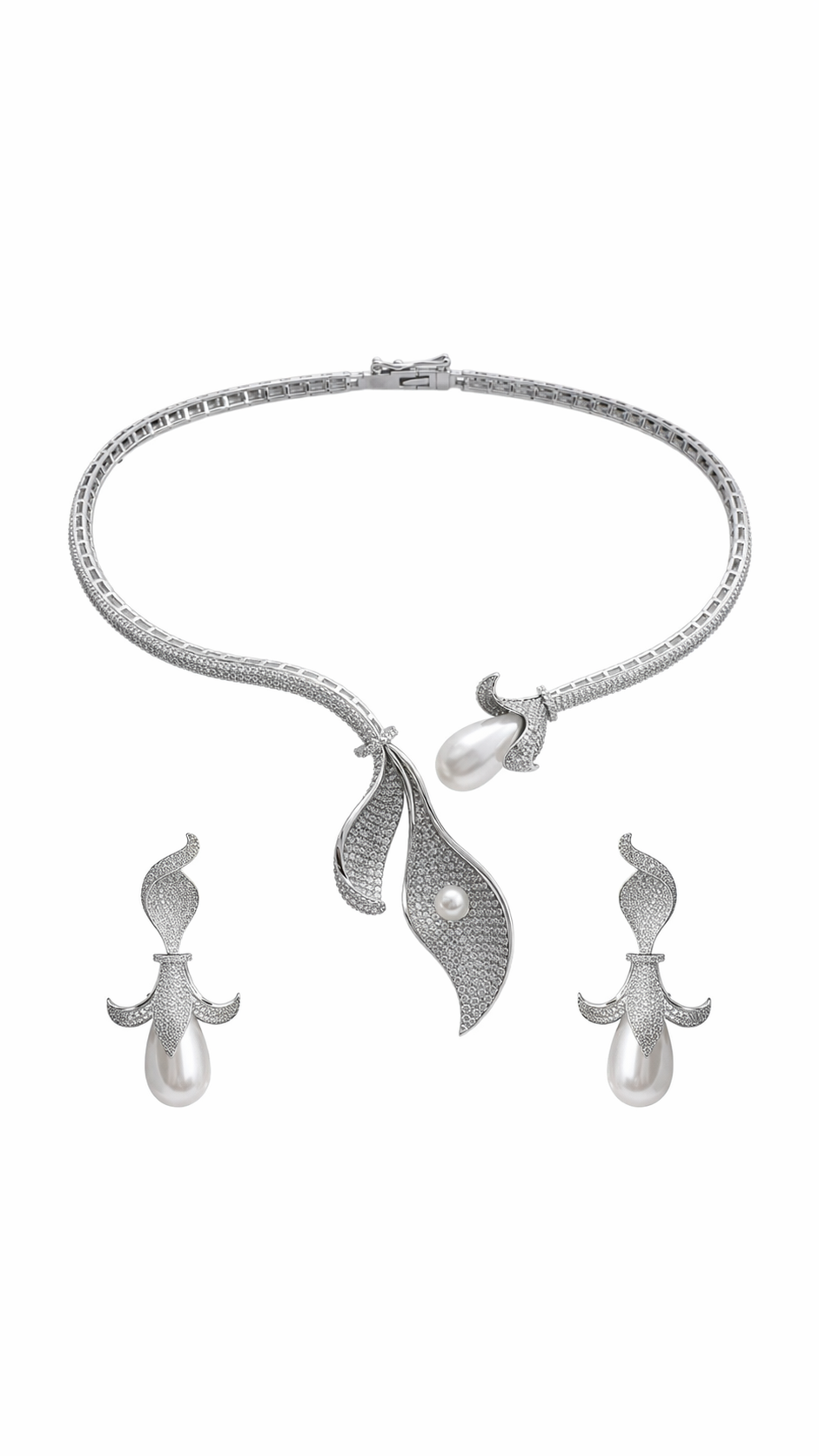 Avira Pearl Drape Choker Set