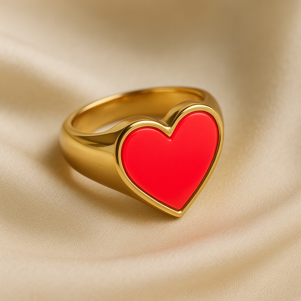Bold Love Heart Ring – Hot Pink