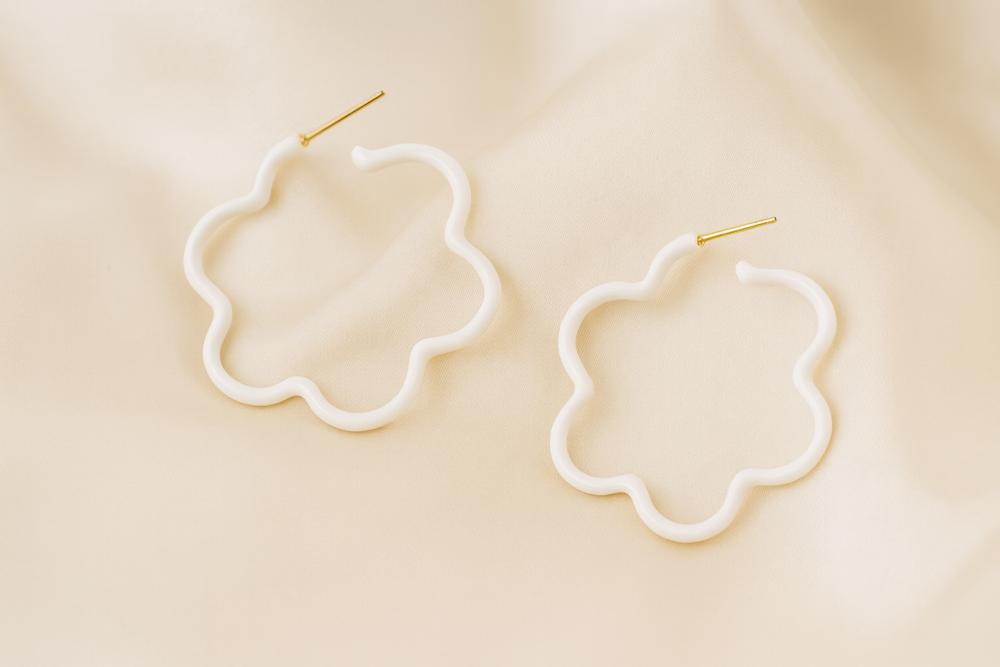Cloud Petal Hoop Earrings