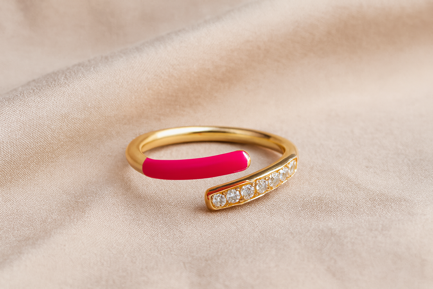 Fuchsia Curve Duo Ring