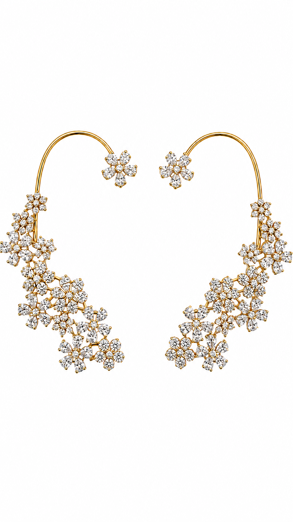 Fleur Eclat Crystal Ear Cuffs