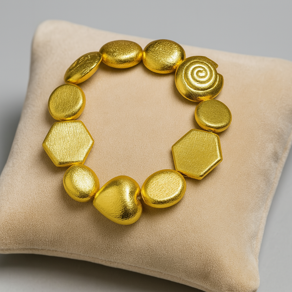 Golden Geo‑Charm Bracelet