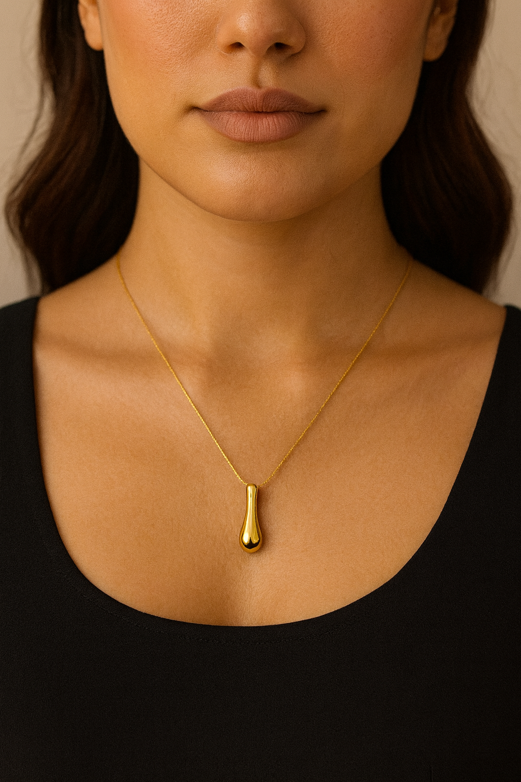 Golden Bubble Initial Pendant Necklace