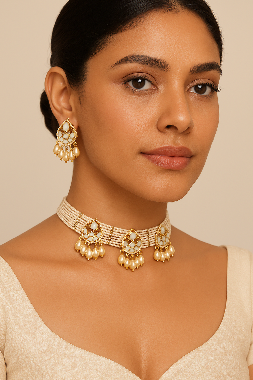 Prananya Choker Set With Earrings