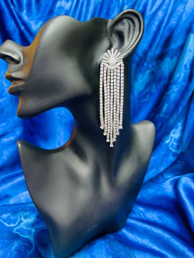 Crystal Charm Long Danglers