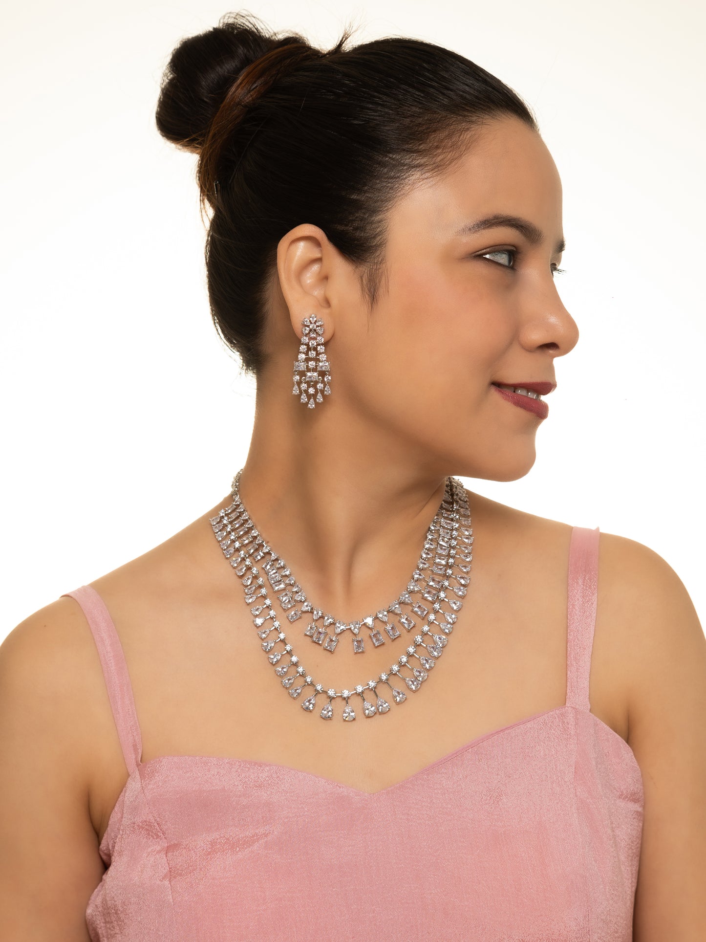 Diamond Radiance Necklace with Earrings