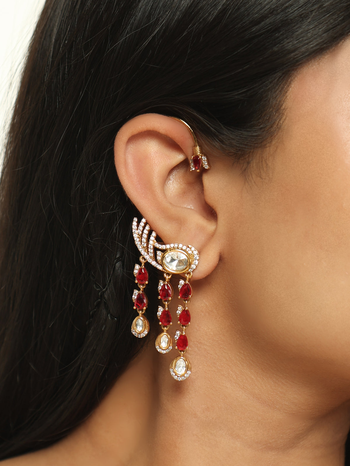 Rubina Polki Cascade Ear Cuff