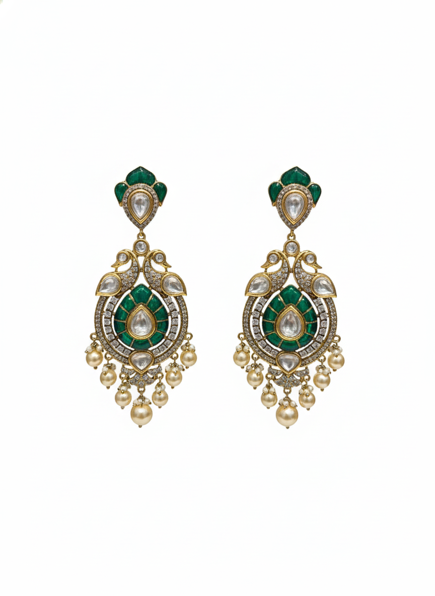 Emerald Noor Chandrika Earrings
