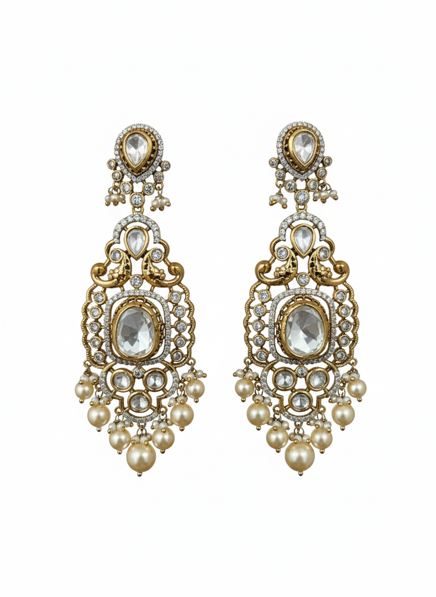 Samaira Regal Polki Pearl Drops