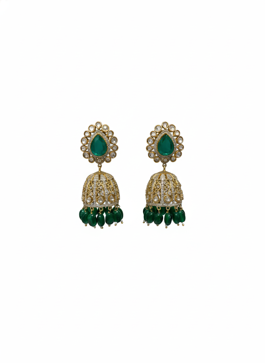 Emerald Zohra Royal Jhumkas