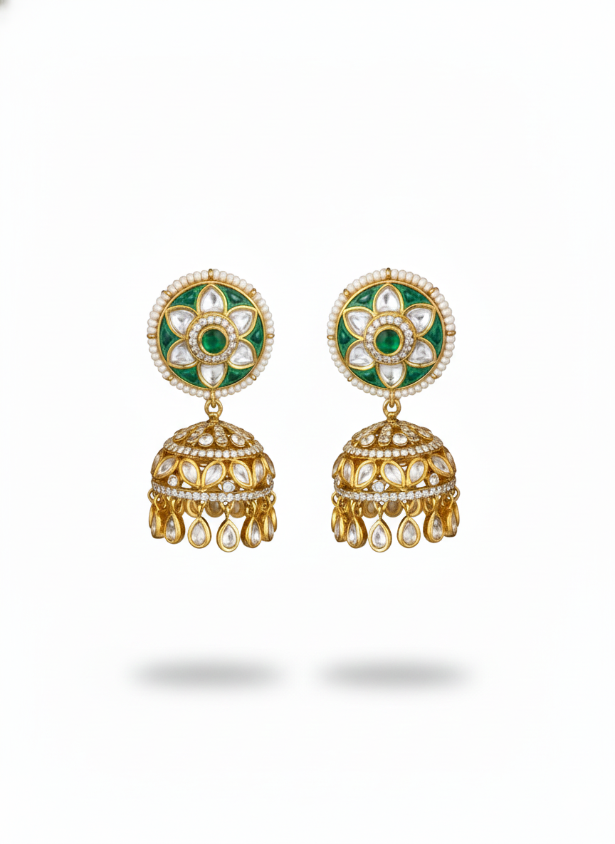 Petal Radiance Jhumka Earrings