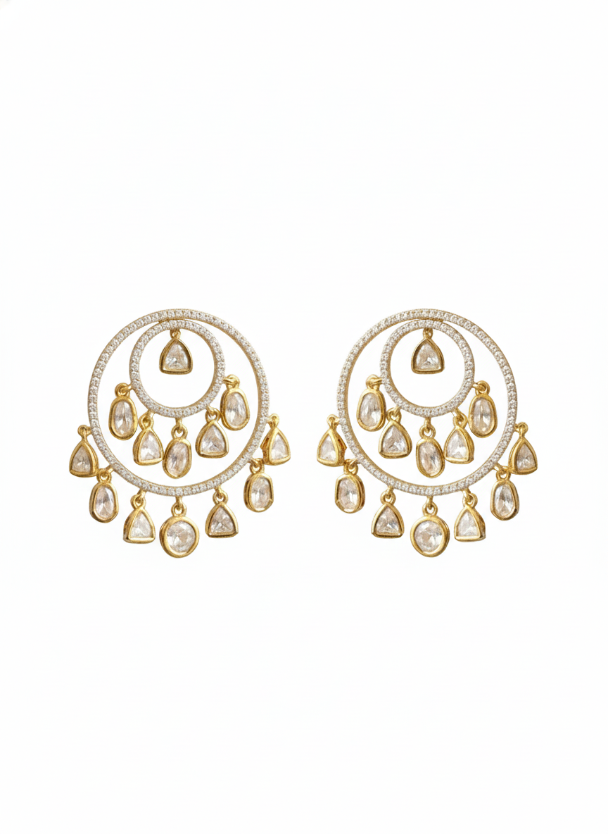 Shehnai Polki Orbit Earrings