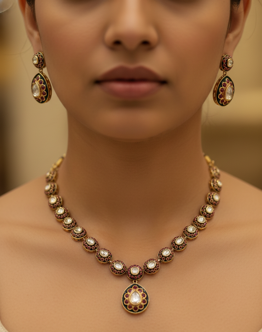 Ruhani Ruby Polki Grace Set