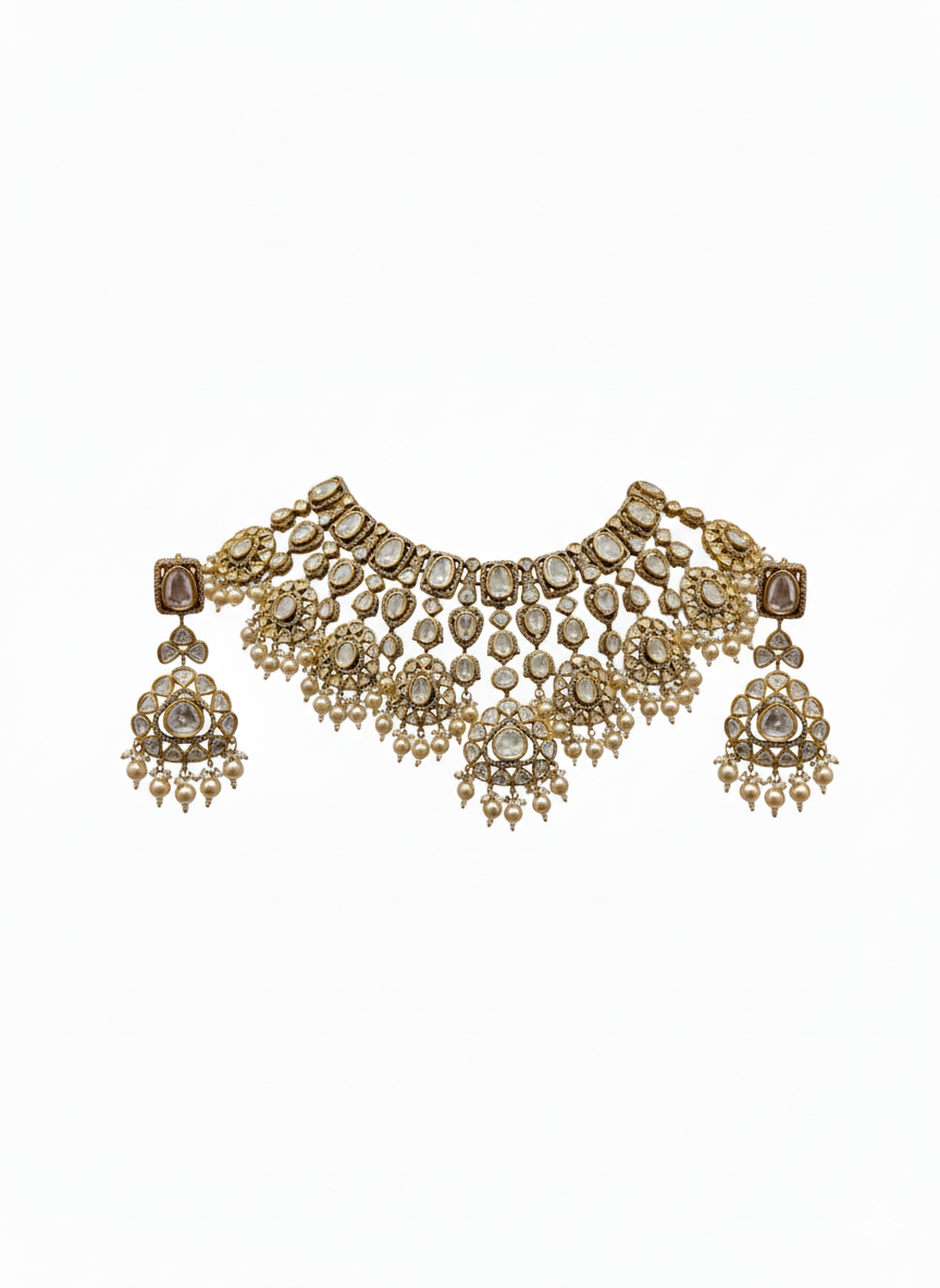 Royal Ivory Kundan Maharani Set