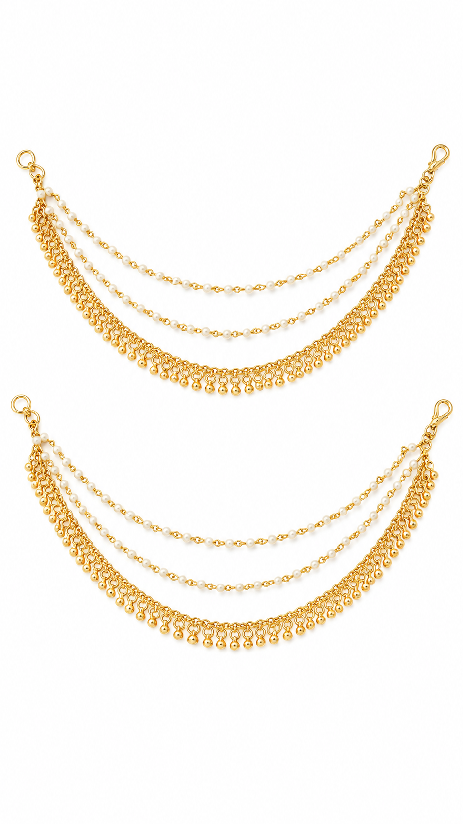 Zehra Ghungroo Gold Ear Chain