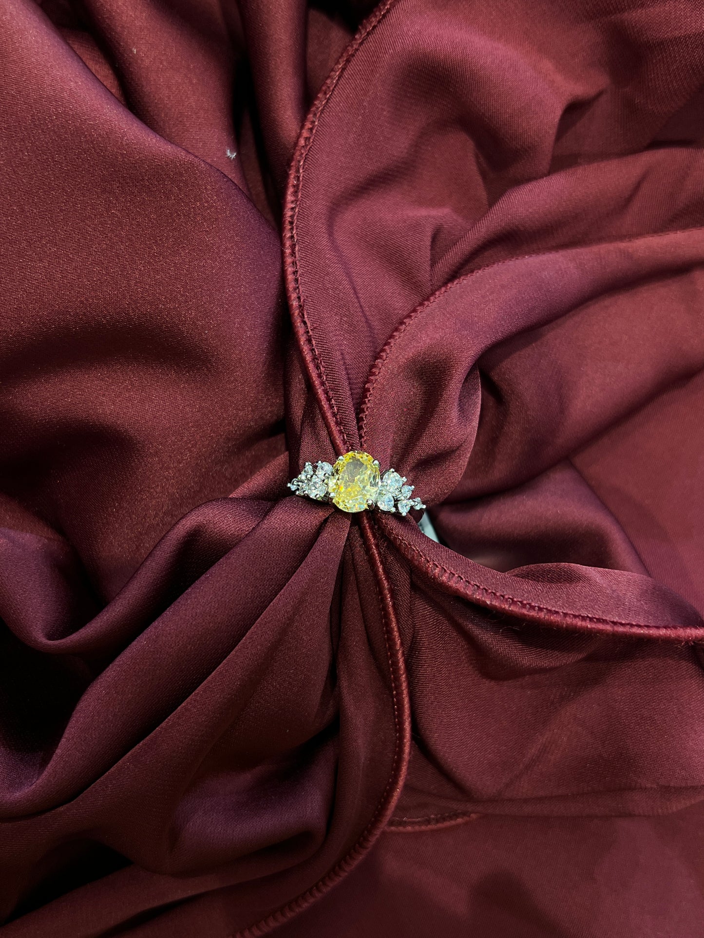 Sunlit Amber Halo Ring