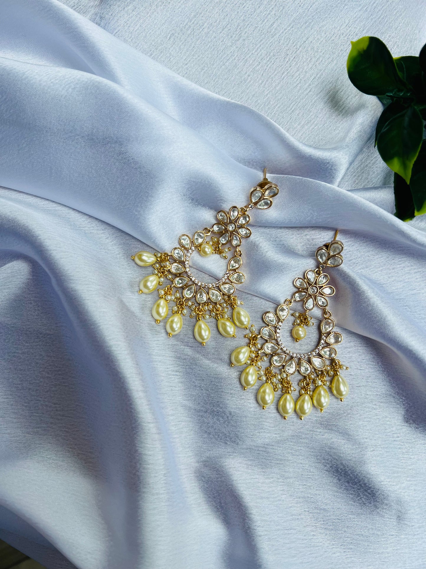 Damini Beige Chandbali