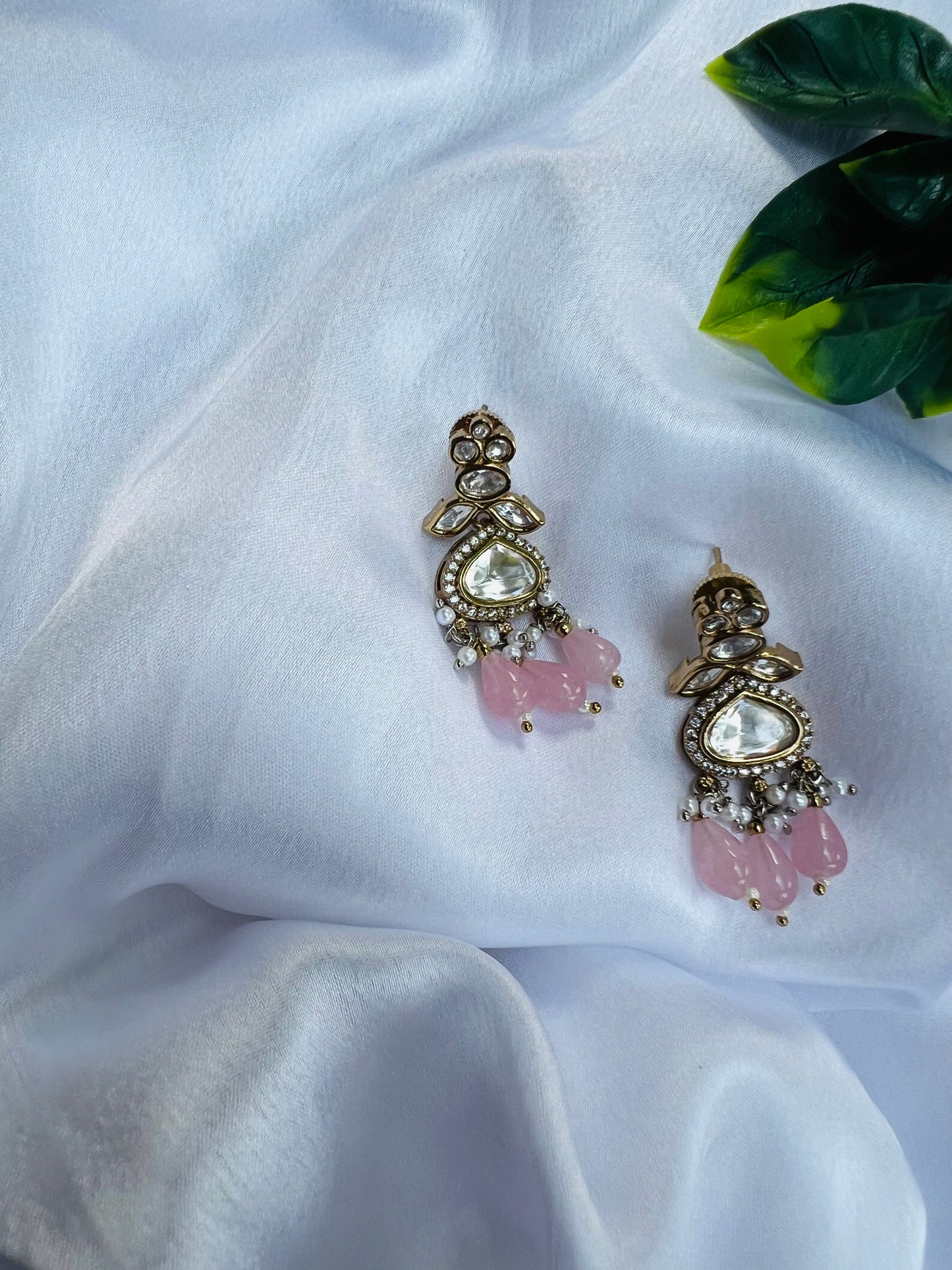Eshwari Light Pink Dropped Earrings