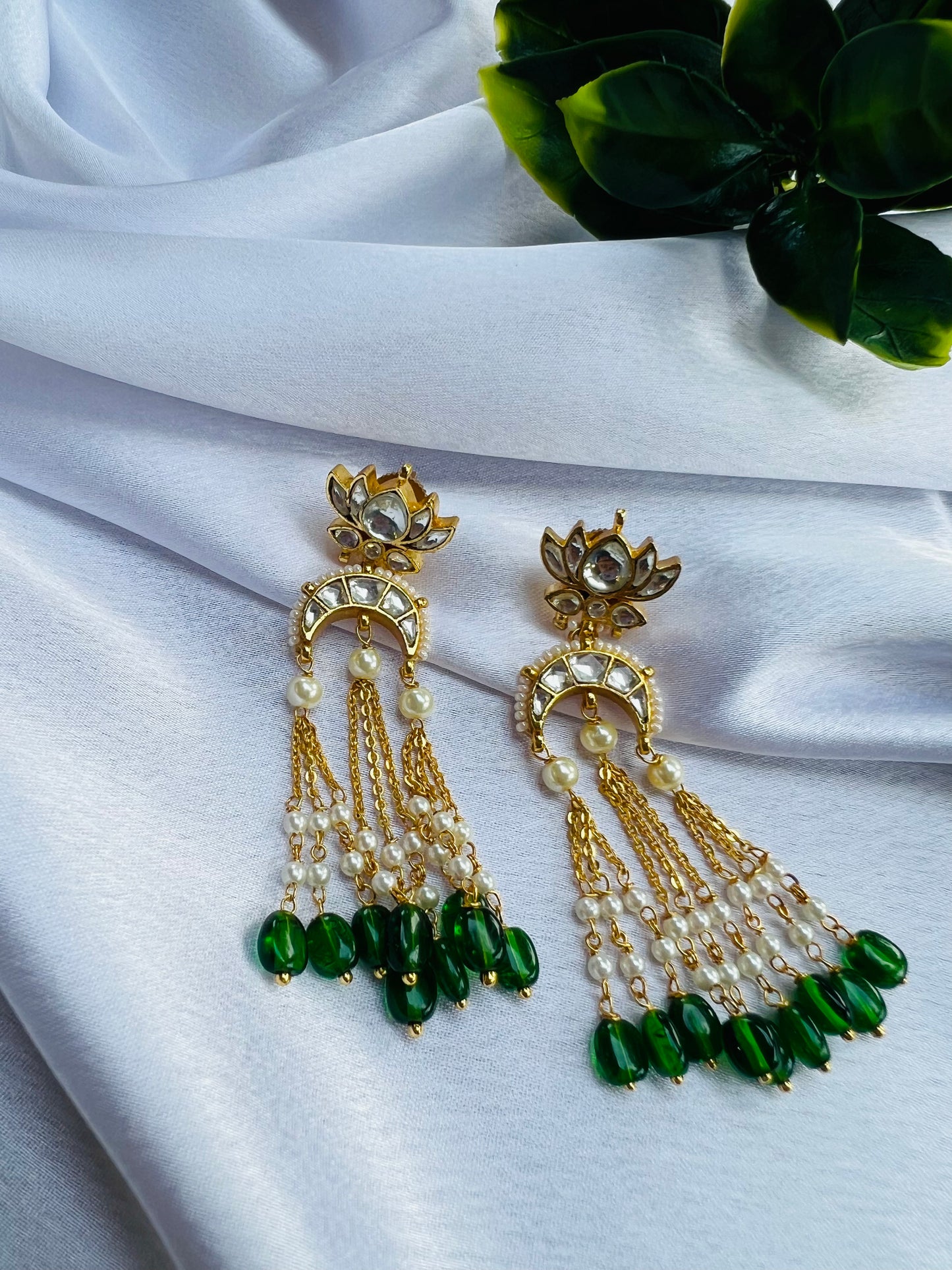 Mrunalini Tassels Green Earrings