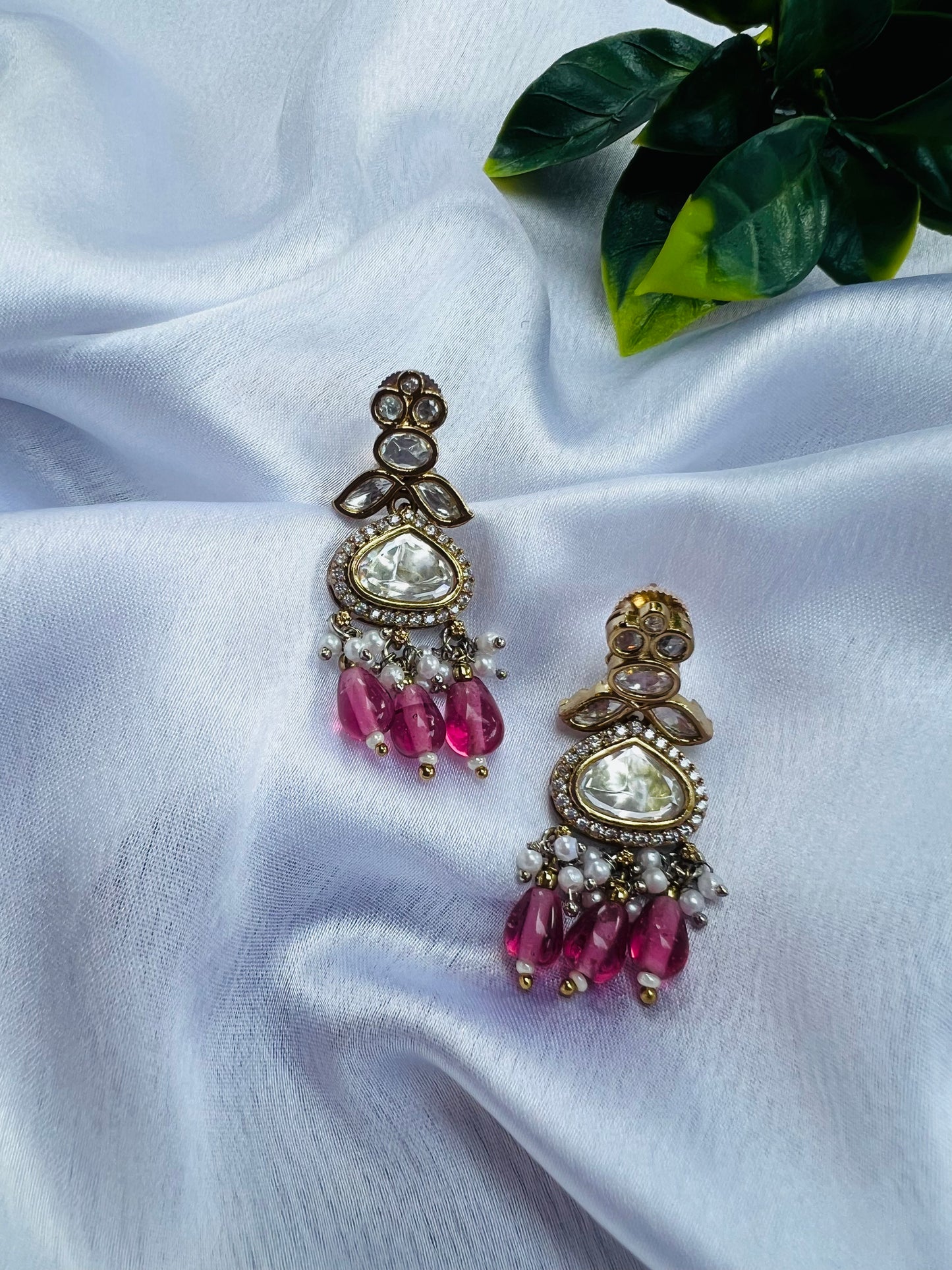Eshwari Pink Dropped Earrings