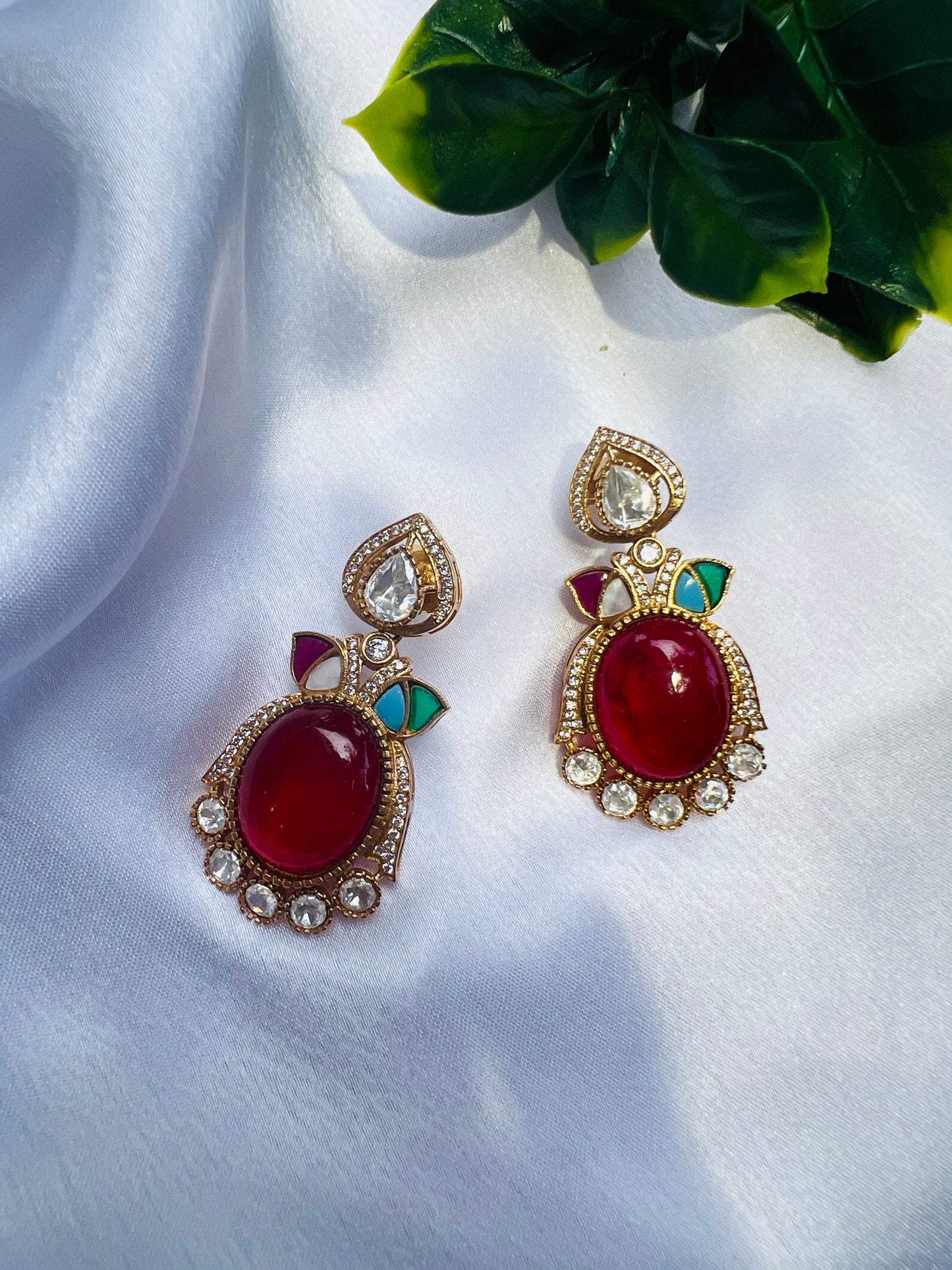 Bhavya Ruby Earrings