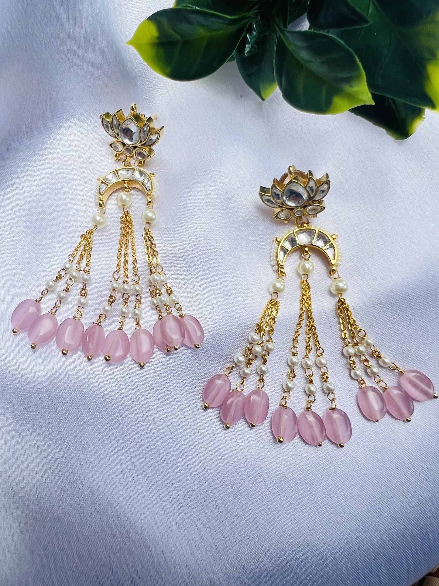 Mrunalini Tassels Pink Earrings