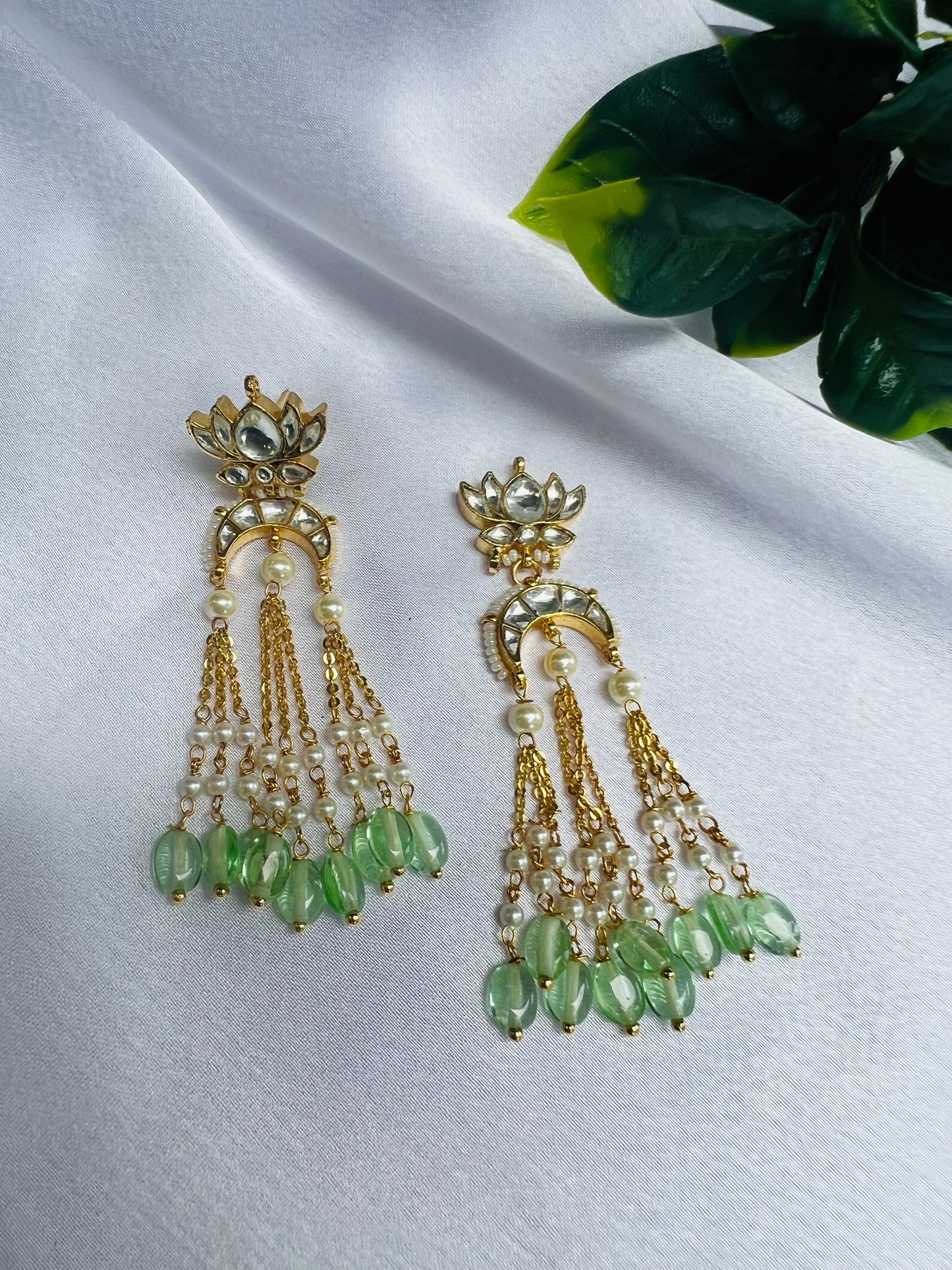 Mrunalini Tassels Mint Earrings