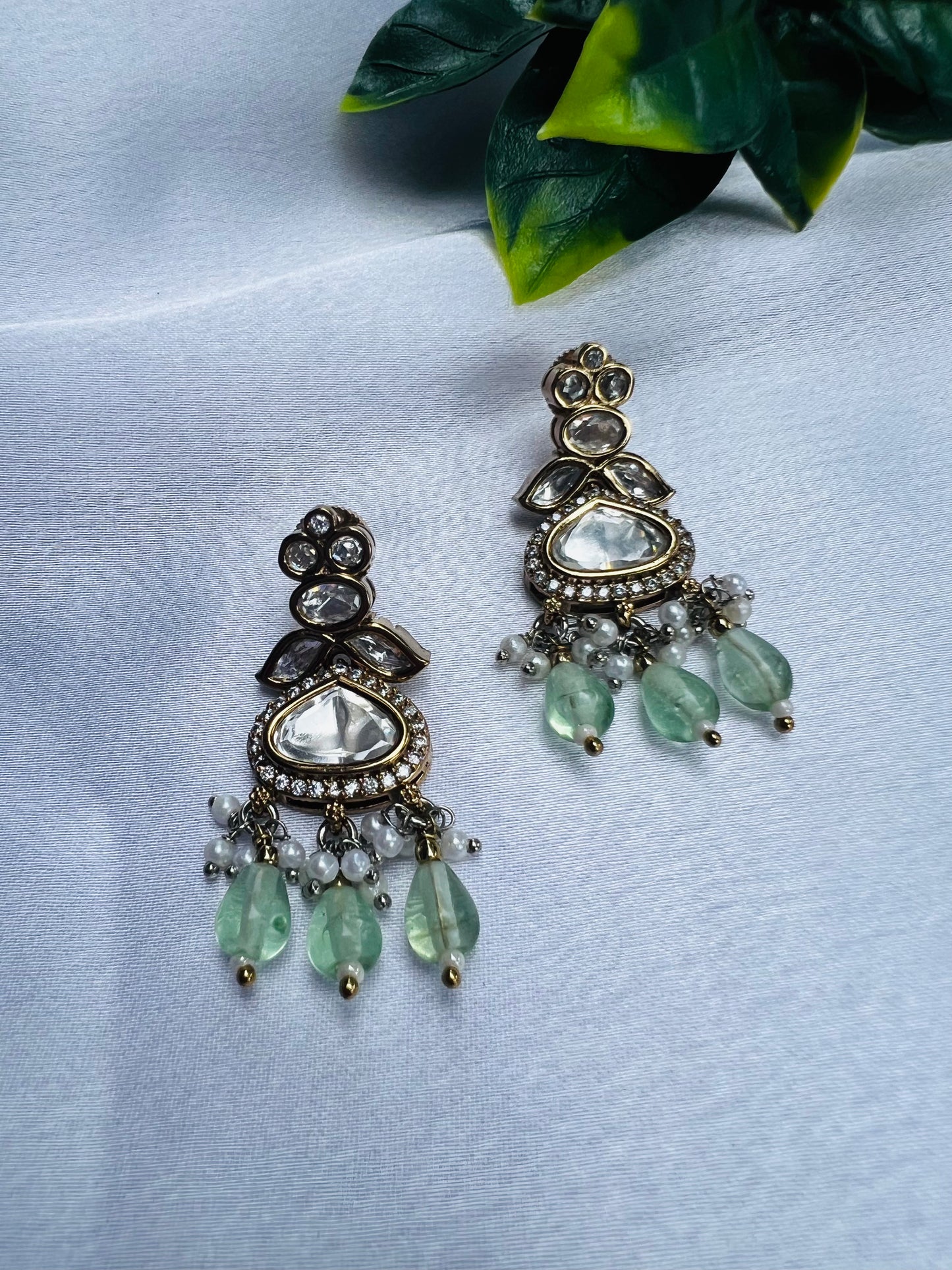 Eshwari Mint Dropped Earrings