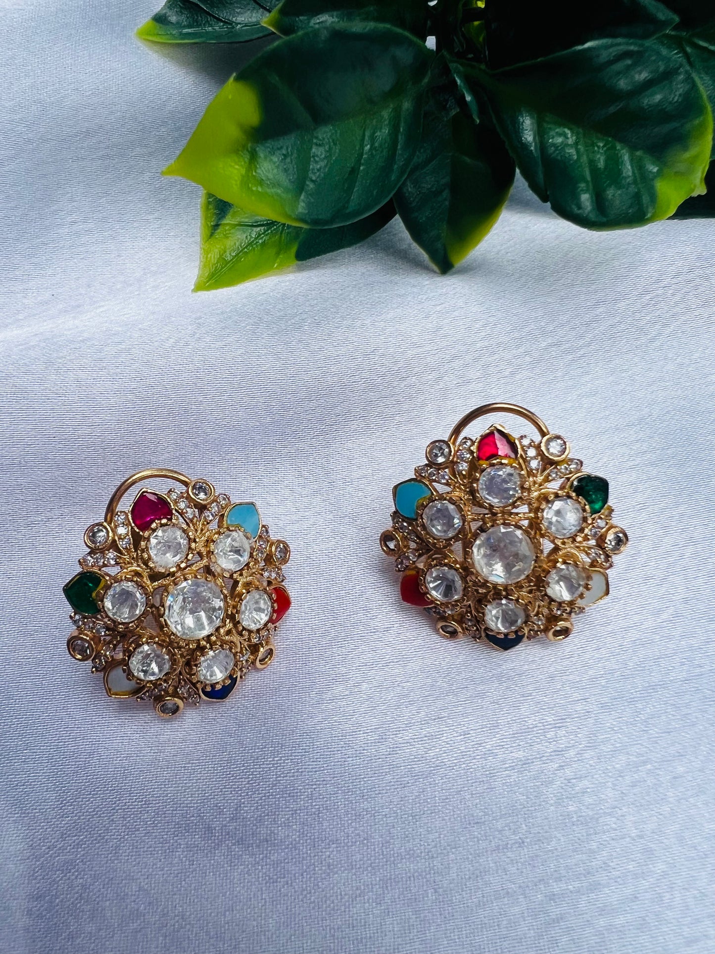 Bhavya Navratna Stones Studs