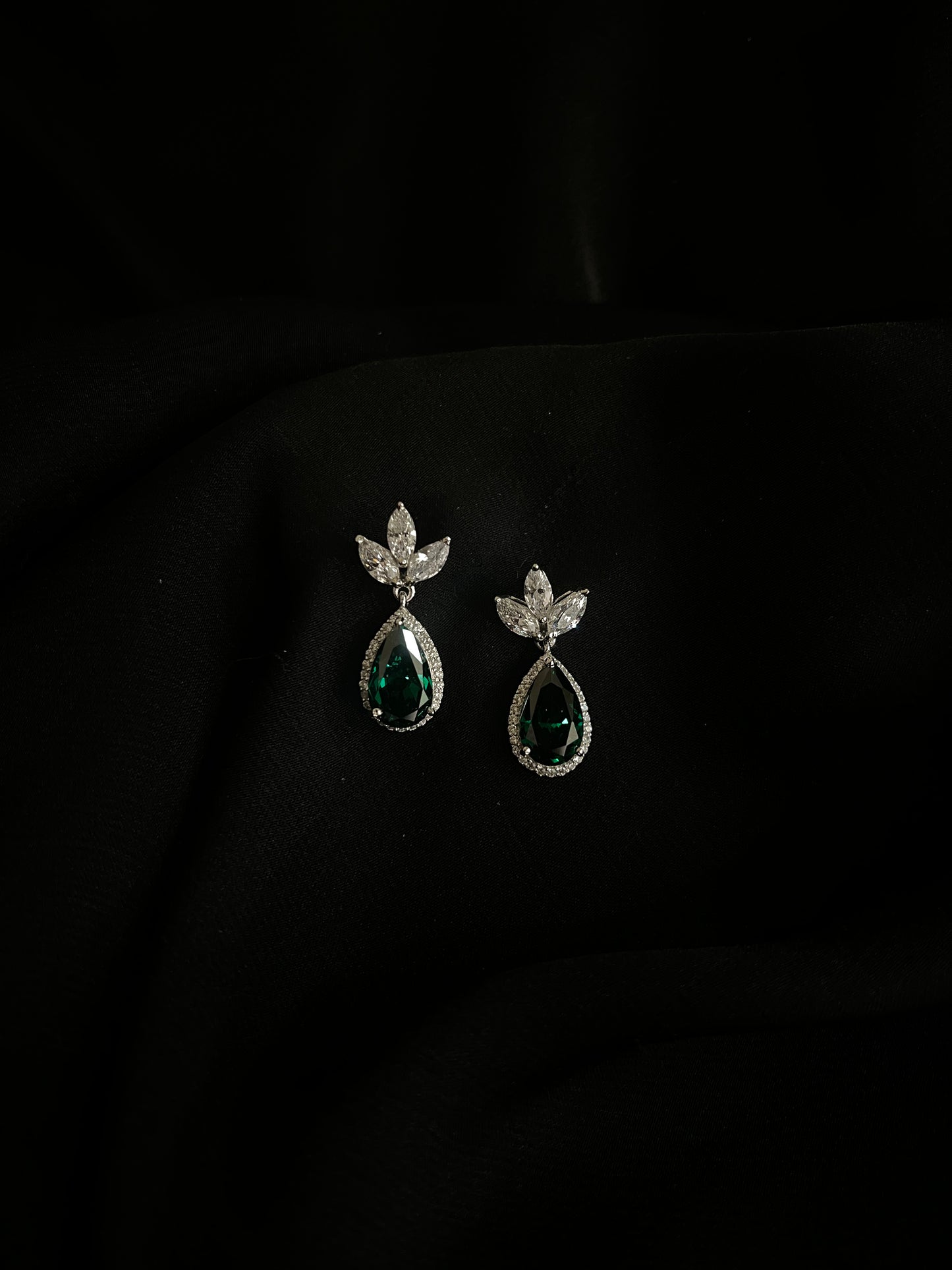 Emerald Teardrop Radiance Earrings