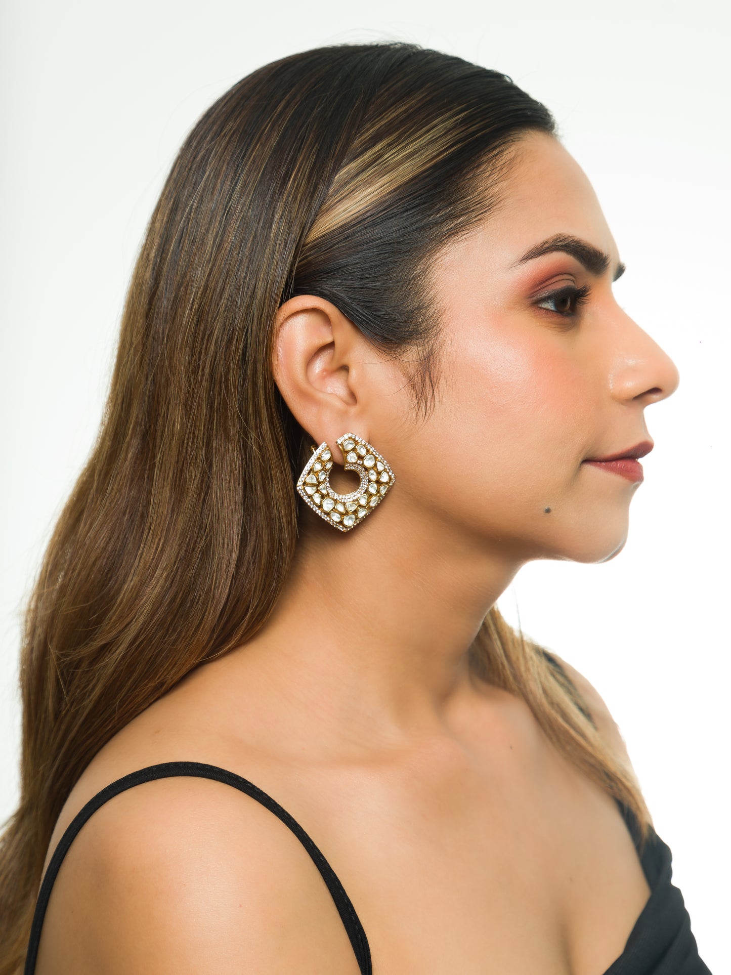 Manini Square Kundan Studs