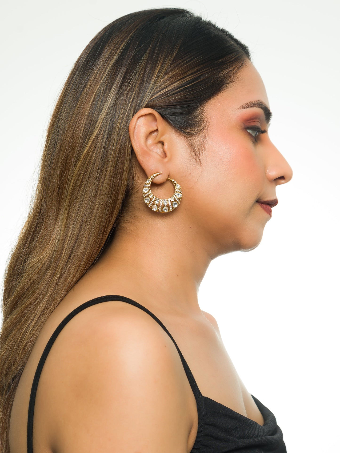 Moon Aura Kundan Studs