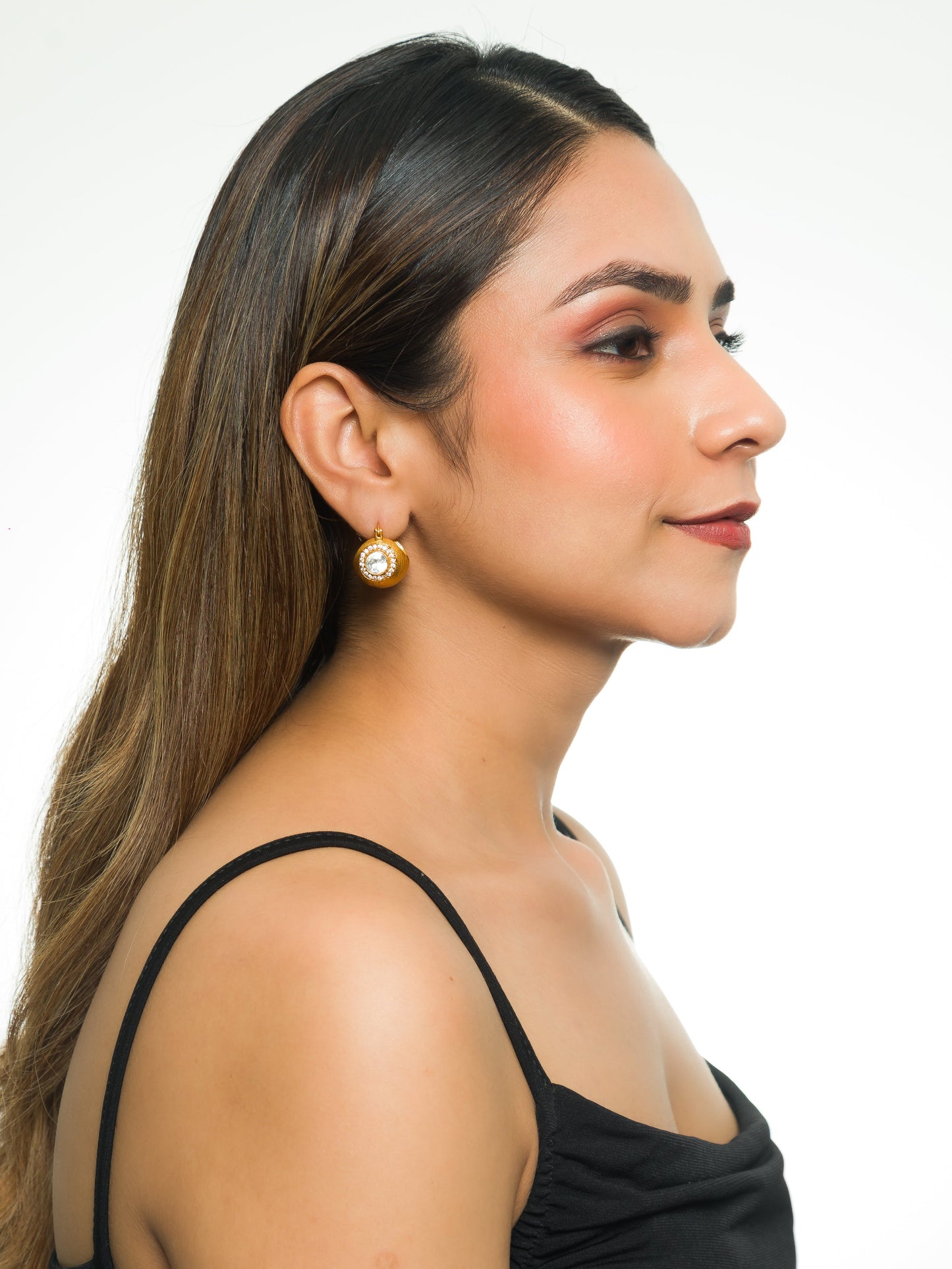 Harini Dome Kundan Hoops
