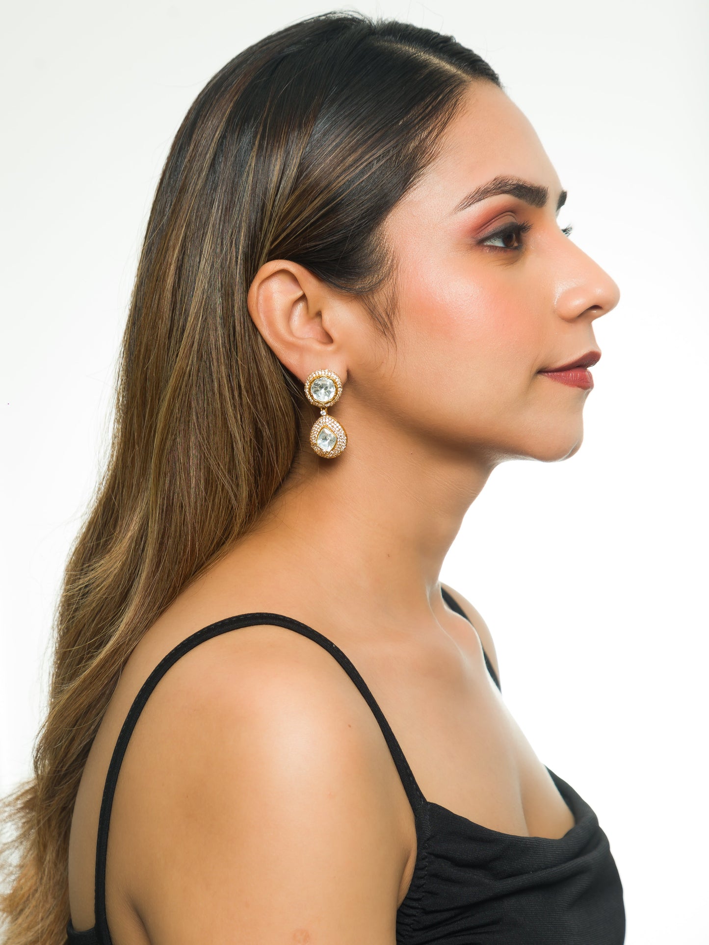 Ananya Dual Drop Kundan Earrings