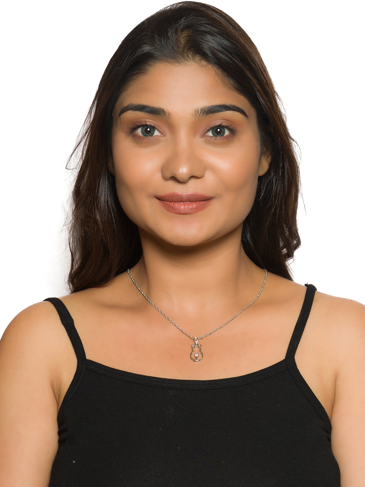 Whiskered Sparkle Cat Diamond Pendant